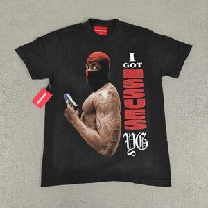 4Hunnid I Got Issues Shirt Mens Medium Black YG Graphic‎ Rap Tee Hip Hop New